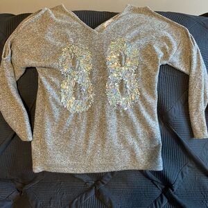 NWT CUTE MILAN KISS BLING COLD SHOULDER SHIRT SIZE LARGE